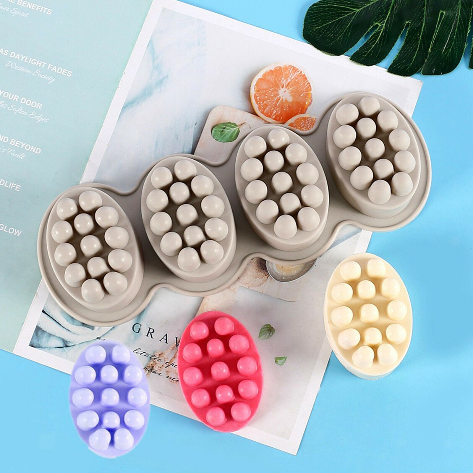 4 Cavity Silicone Soap Mold Handmade Soap Mold Nonstick DIY Craft Mould