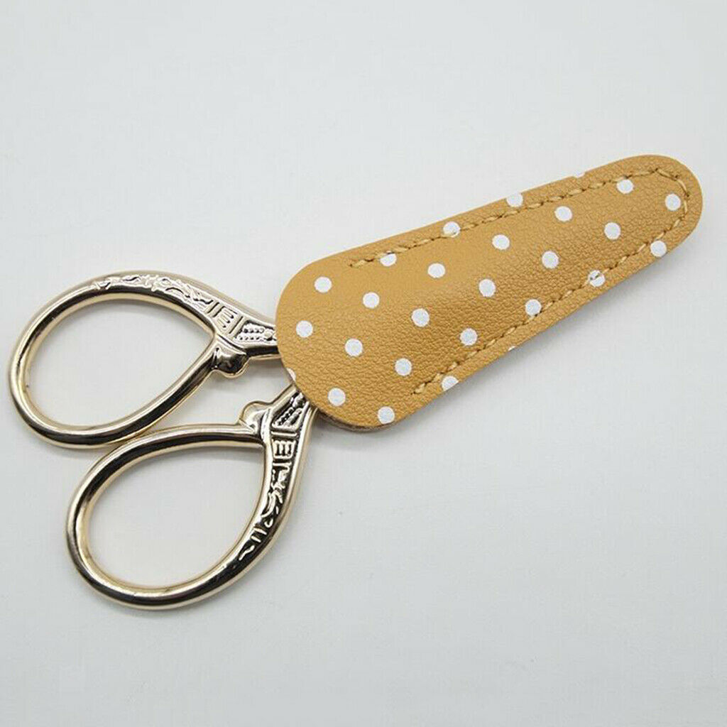 3x Polka Dot Leather Sewing Scissors Sheath Safety Scissors Protection Cover