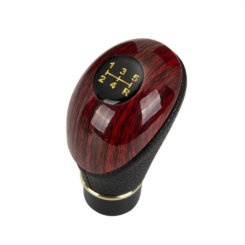 Universal Car Manual Gear Shifter Shift Knob Stick 5-speed ABS Black Leather