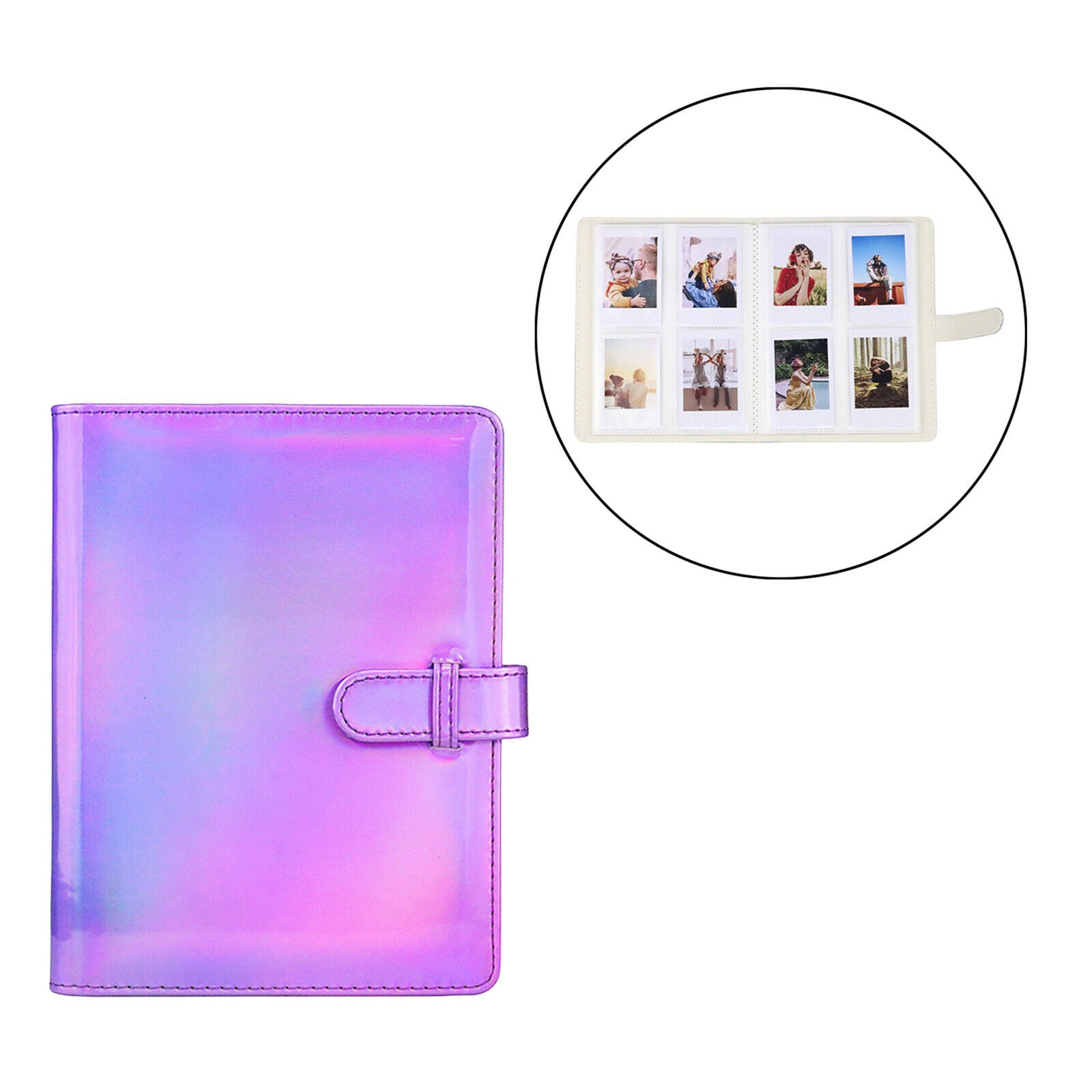 128 Pockets Mini Camera Photo Album Storage Book for Instax Mini Purple