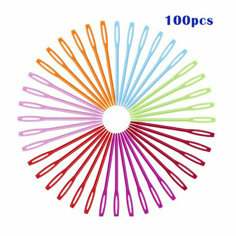 100 Pieces Plastic Darning Threading Weaving Sewing Needles for Kids Craf.l8