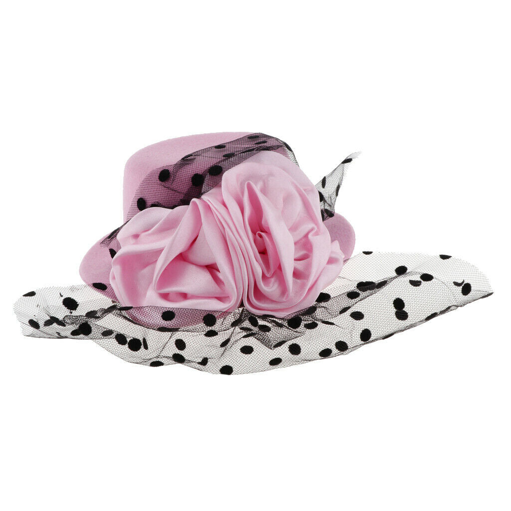 Kids Girls Hats Fascinators Baby Mini Top Hat Hair Clip Style 2-Pink