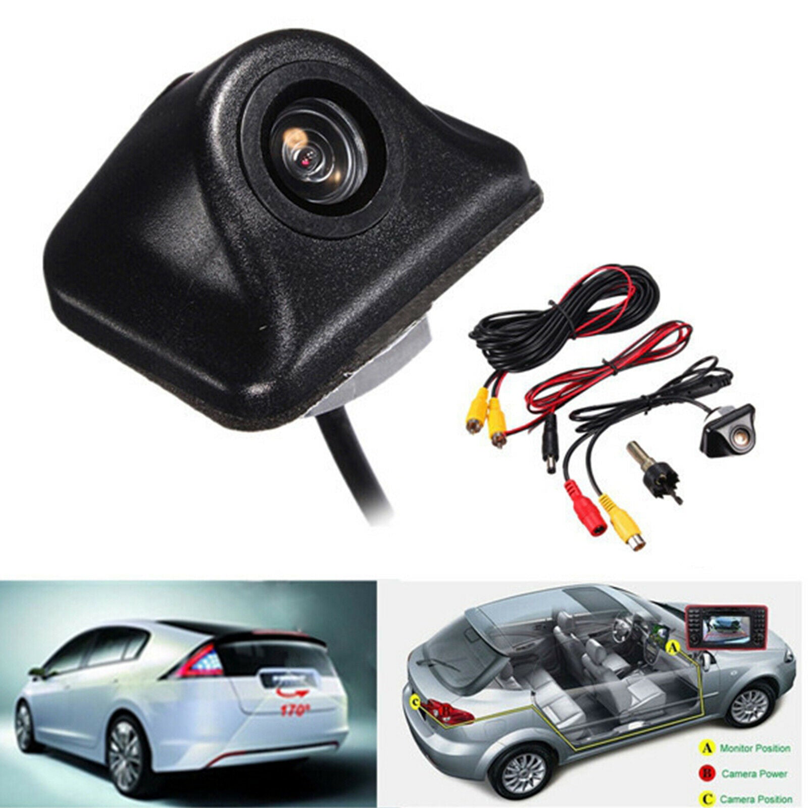 Universal 170 Degrees CMOS Car Rear View Reverse Backup Camera HD Cam Kit