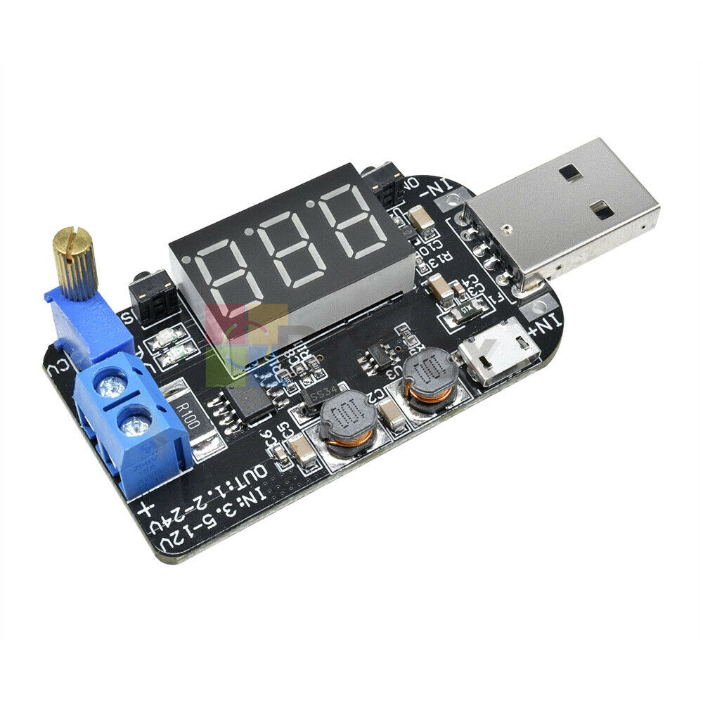 15W USB Adjustable Step Up Down Voltage Power Supply Module 5V to 1V 12V 24V