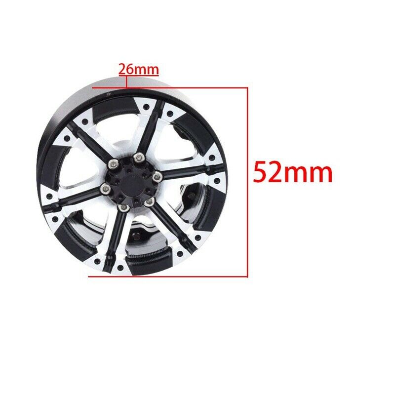 4PCS RC Rock Cler Metal 1.9 inch BEADLOCK Wheel Rim for 1/10 Axial SCX10 90046N6