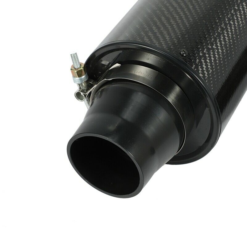 1 Set Universal Car 3 inch Carbon Fibre Cold Air Filter Feed Enclosed Intake IW6