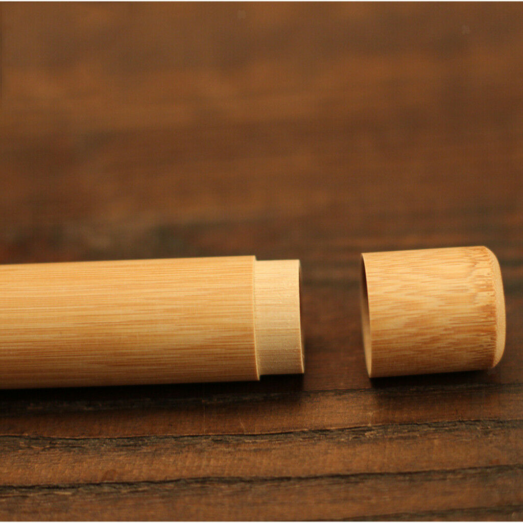 2x Bamboo Mini Tea Canister Tea Box Tube Jar Portable Travel Tea Canisters Cover