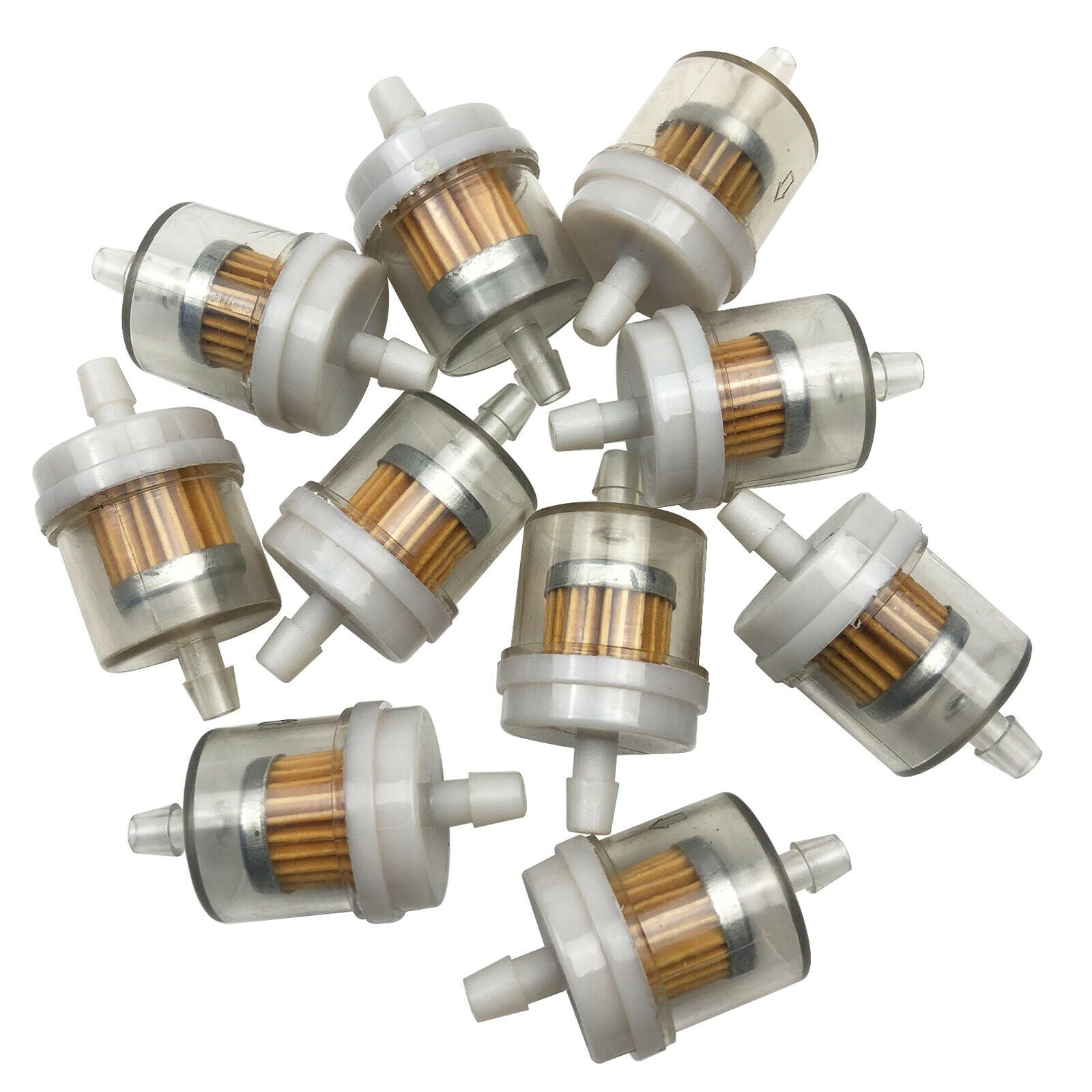10Pcs Inline 1/4'' Fuel Filter for ATV Dirt Bike Snowmobile Lawnmowers