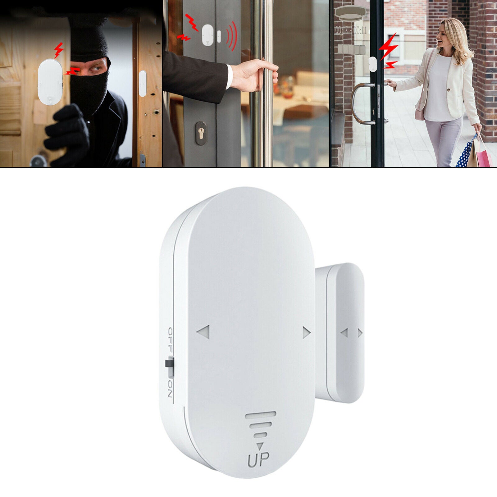 4pieces Household Security Burglar Alarm Magnetic Sensor Alarm 130 Decibel