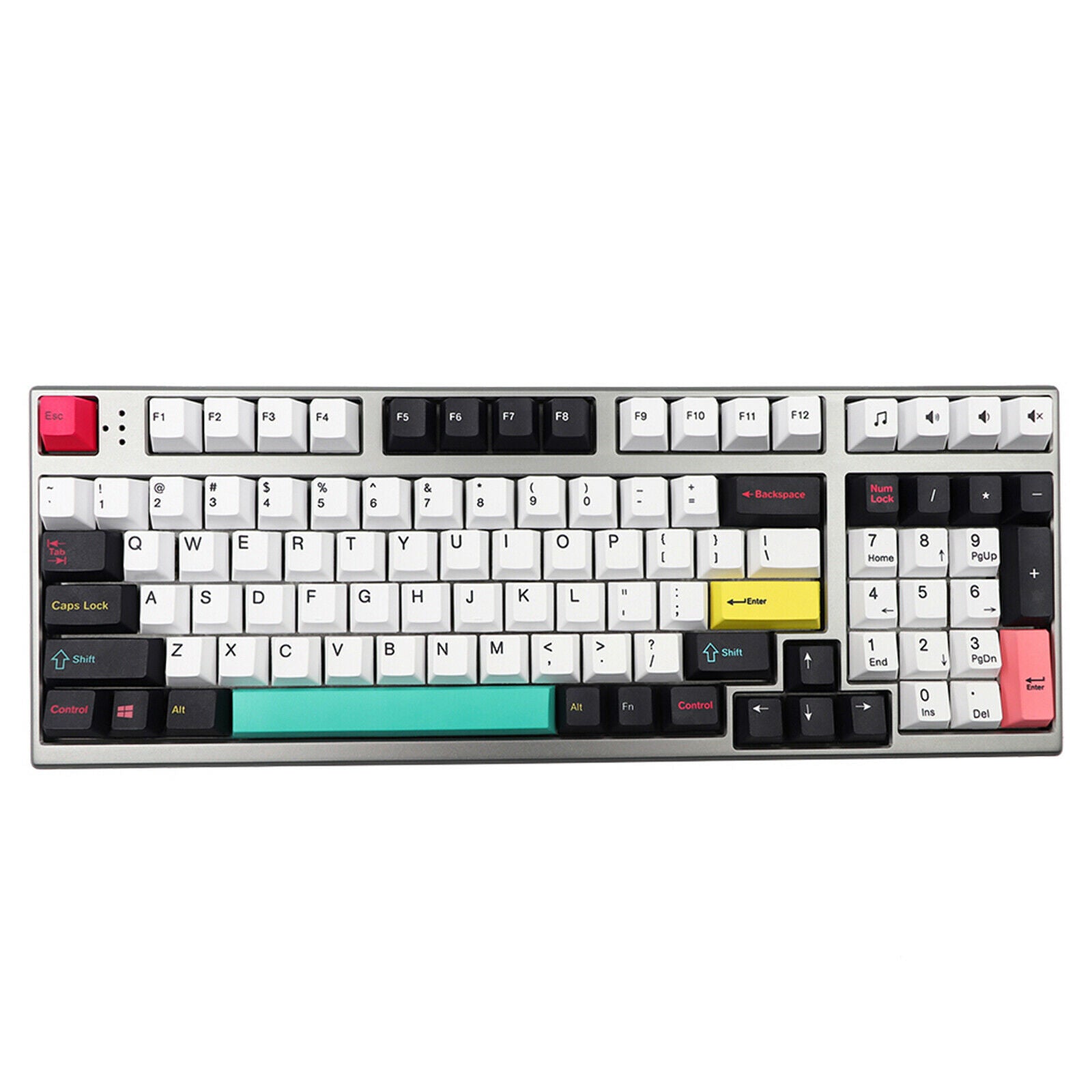 130Key PBT Keycap Set Simple Color Block Style for Mechanical Keyboard