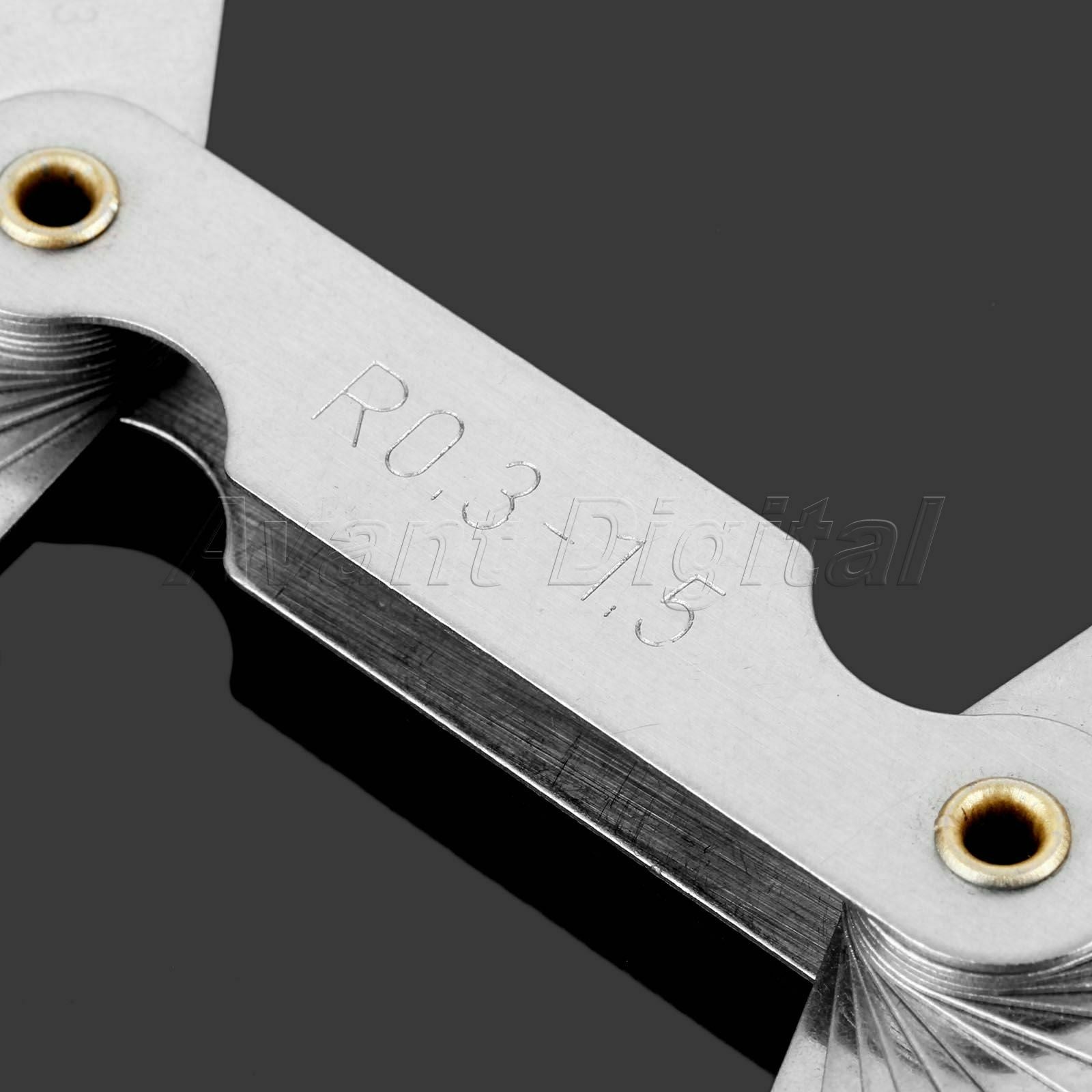 Radius Gauge Gage Fillet Set R 0.3mm to 1.5mm Standard Blade Measuring Hand Tool