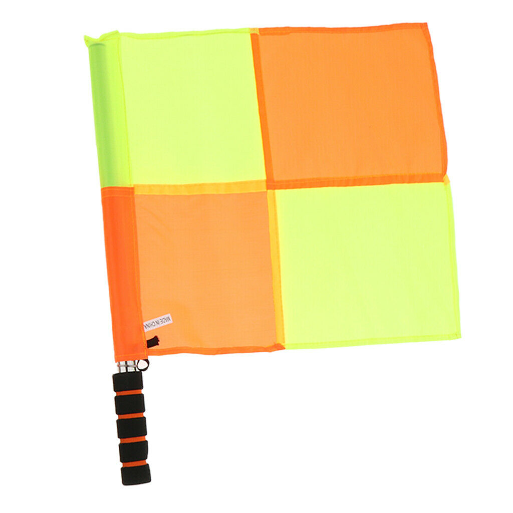 Soccer Referee Flag 2-Line Man Corner Flags with Sponge Handle