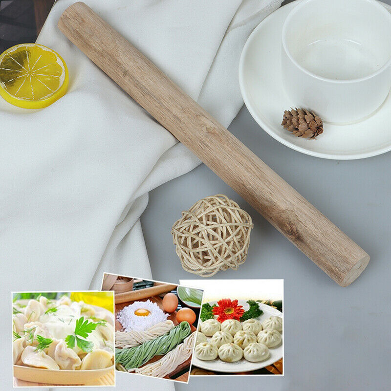 Wooden Rolling Pin Dough Roller Rod Noodle Cookies Kitchen Baking Gourmet.l8