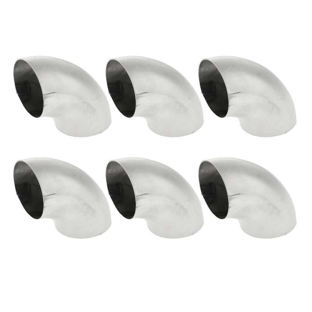 6 Pieces Auto 2.5" 63mm 90Degree Bendable Exhaust Pipe Tube Thickness:1mm