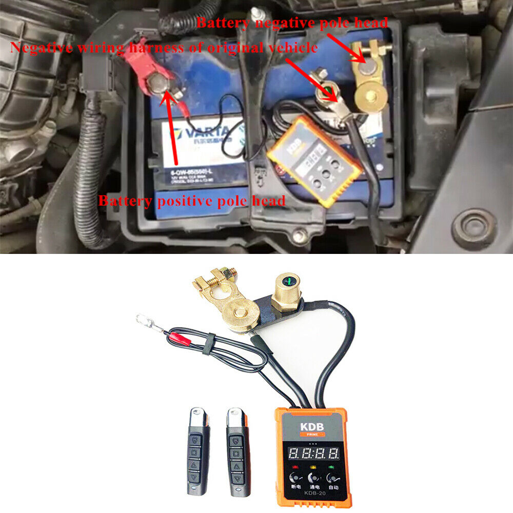 12V Car Remote Control Battery Disconnect Master Switches w/ Voltmeter Universal