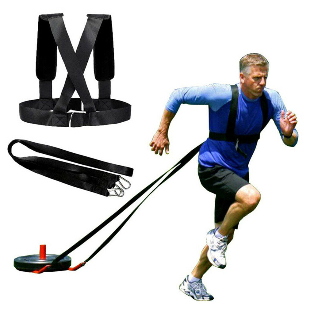 Sled Harness Vest Speed Strength Training Strap Adjustable Belt Webbing w/ Hook