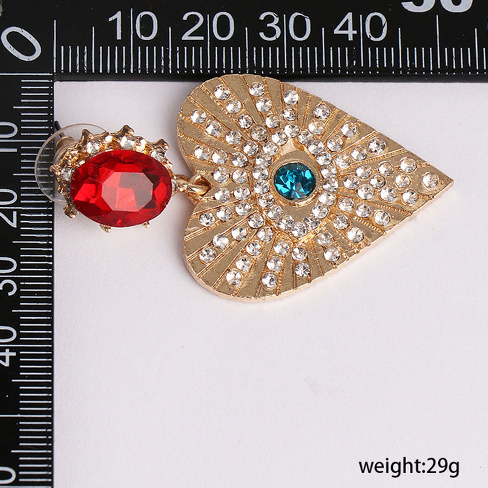 Fashion Women Crystal Rhinestone Big Heart Eyes Drop Dangle Statement Earrings