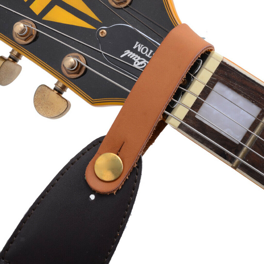 2 Pieces Microfiber Leather Strap Button Holder Acoustic / Folk Guitars DIY