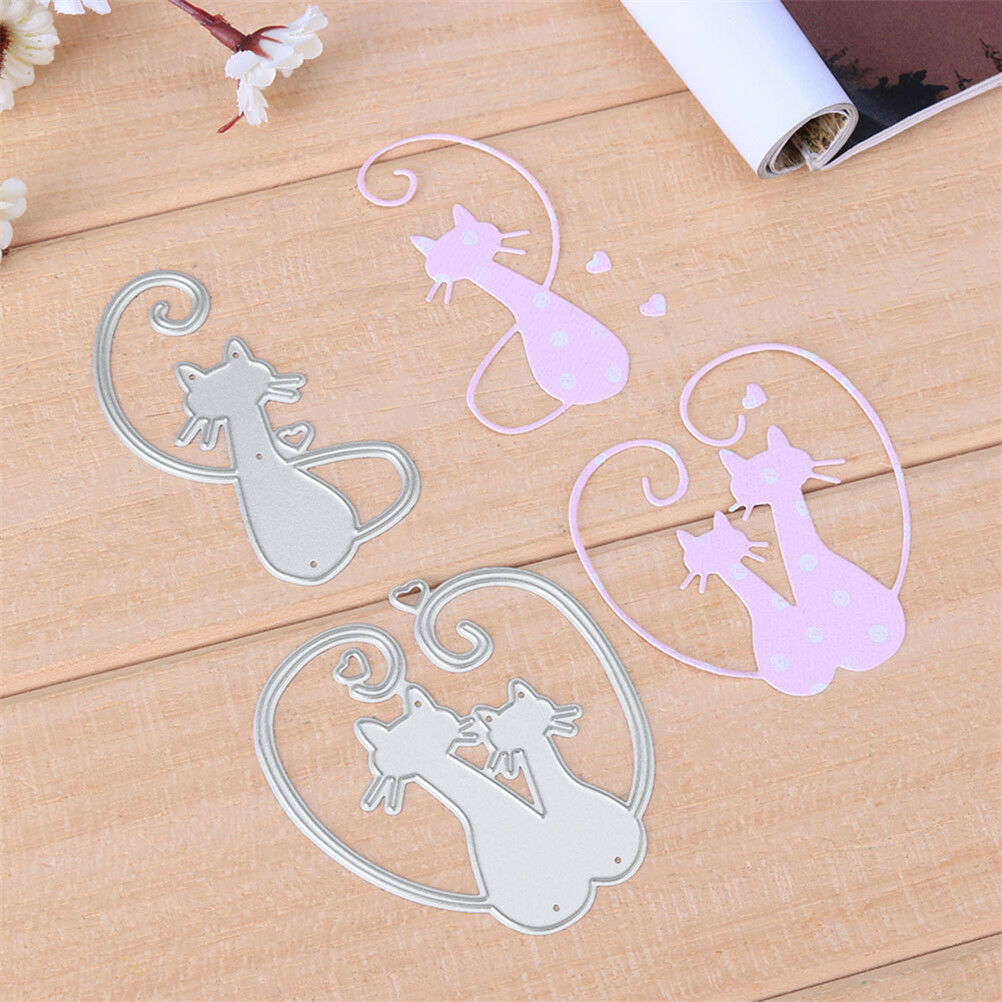 Love Cat Design Metal Cutting Dies For DIY Scrapbooking Album Paper Card.l8