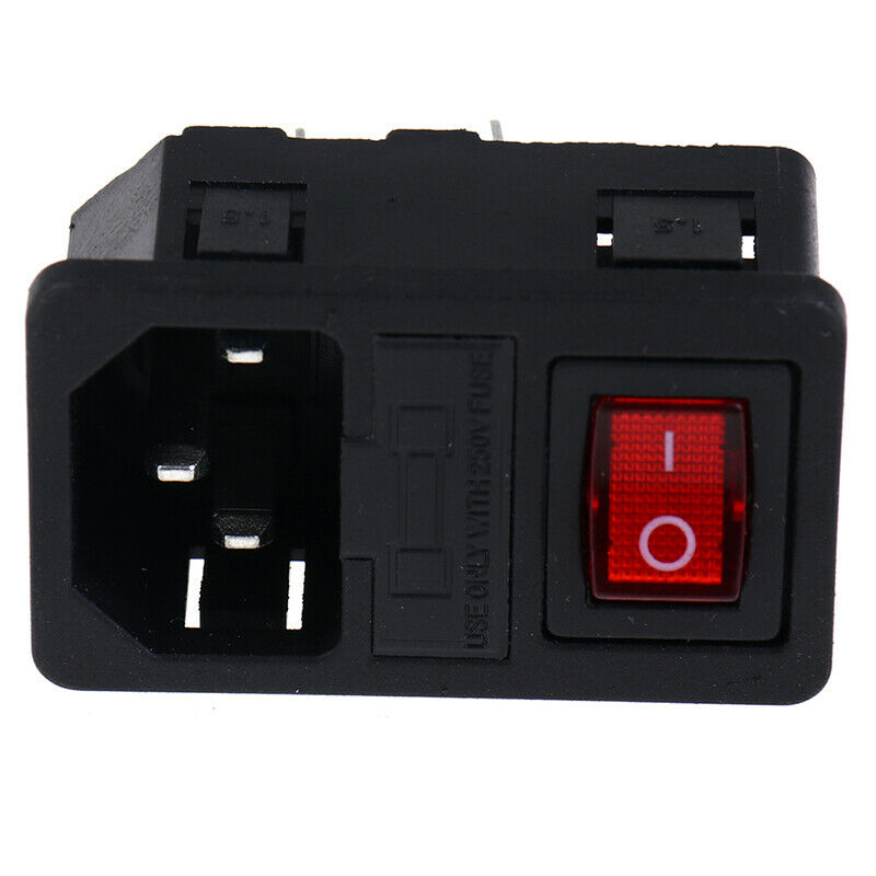 Inlet Male Power Socket With Fuse Switch 10A 250V 3 Pin IEC320 C14 .l8