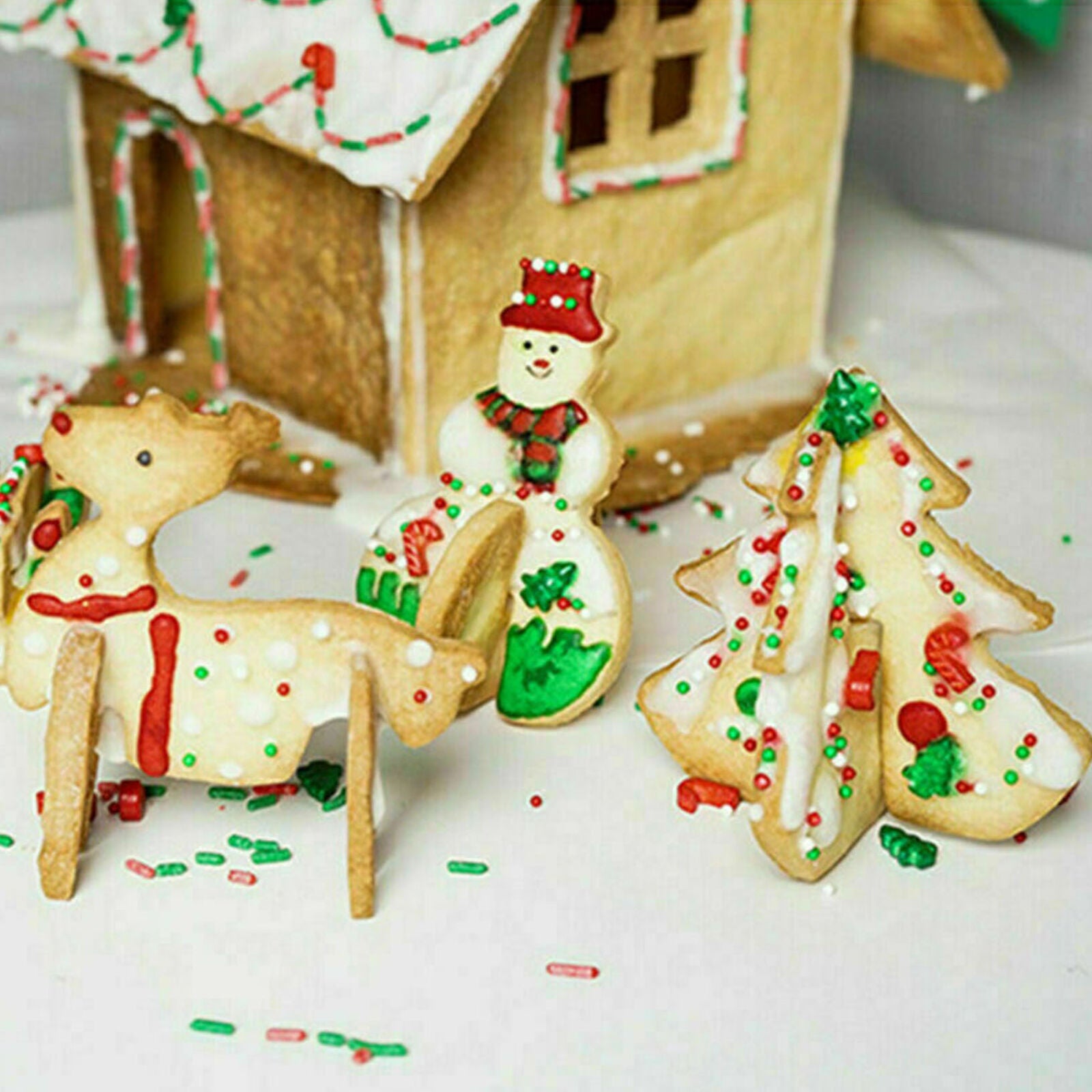 Christmas Cake Mold Cookie Cutter Biscuit Cutter Angel Star Tree Bell Stocking