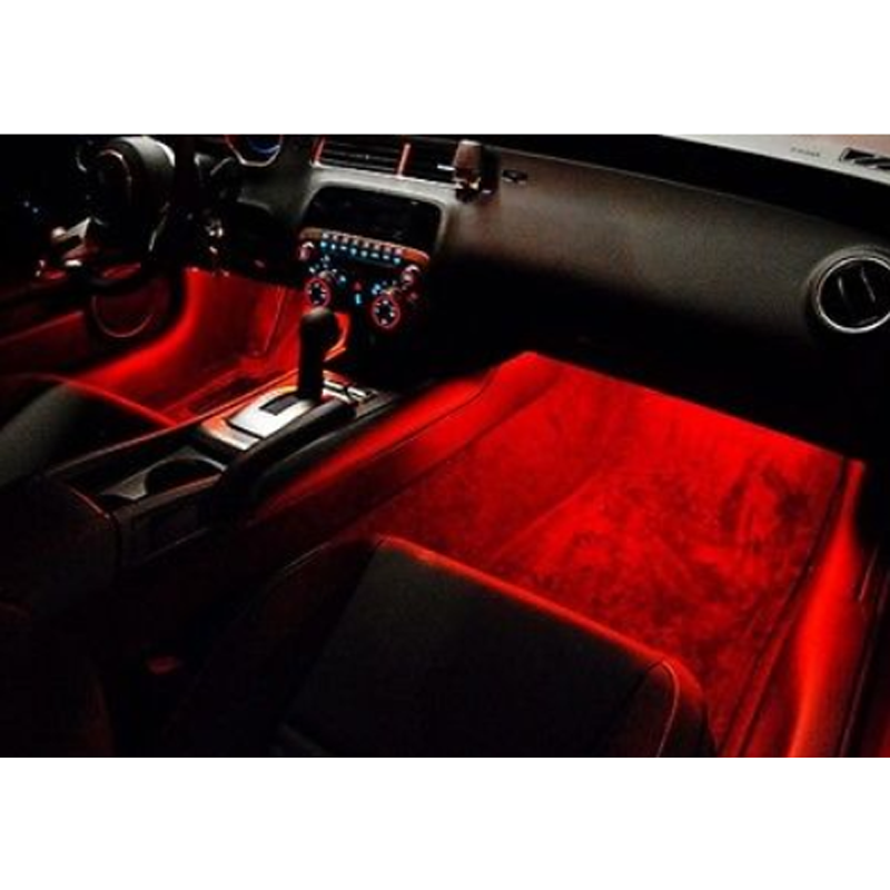 Headlight Projector Gauge Cluster Foot Area Lamps 3SMD Red LED Strip Light