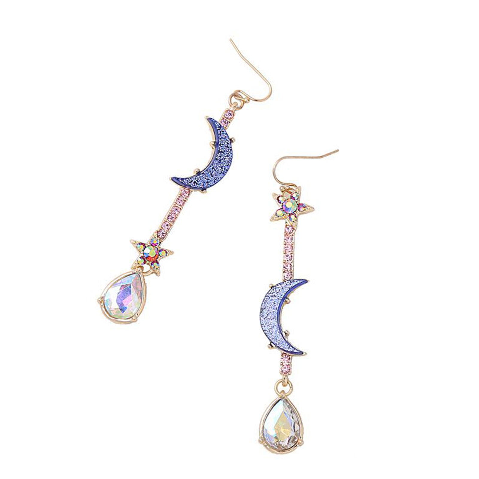 Beautiful Fashion Jewelry Blue moon&star earrings Woman jewels