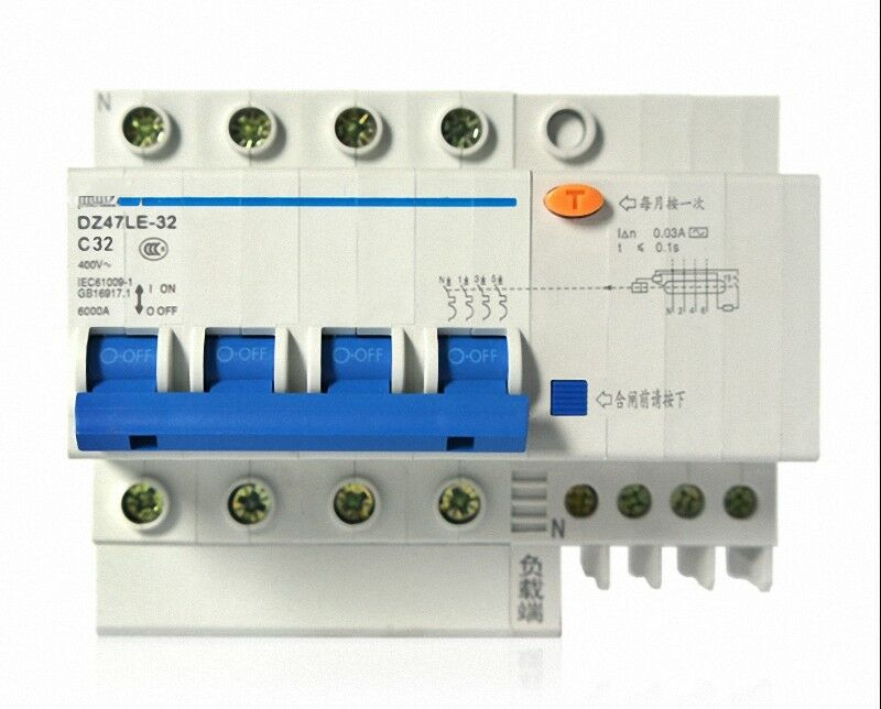 New 4Pole 25Amp 30Ma Rcd/rccb Residual Current Circuit Breaker Dz47Le-32