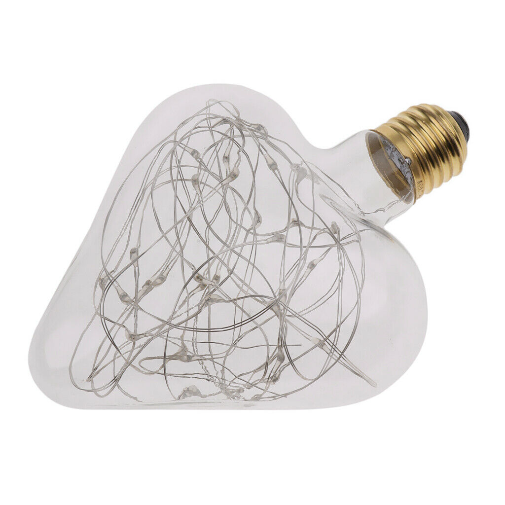 E27 Retro Edison Bulb Lightbulb Tungsten Filament Lamp Ornament Heart