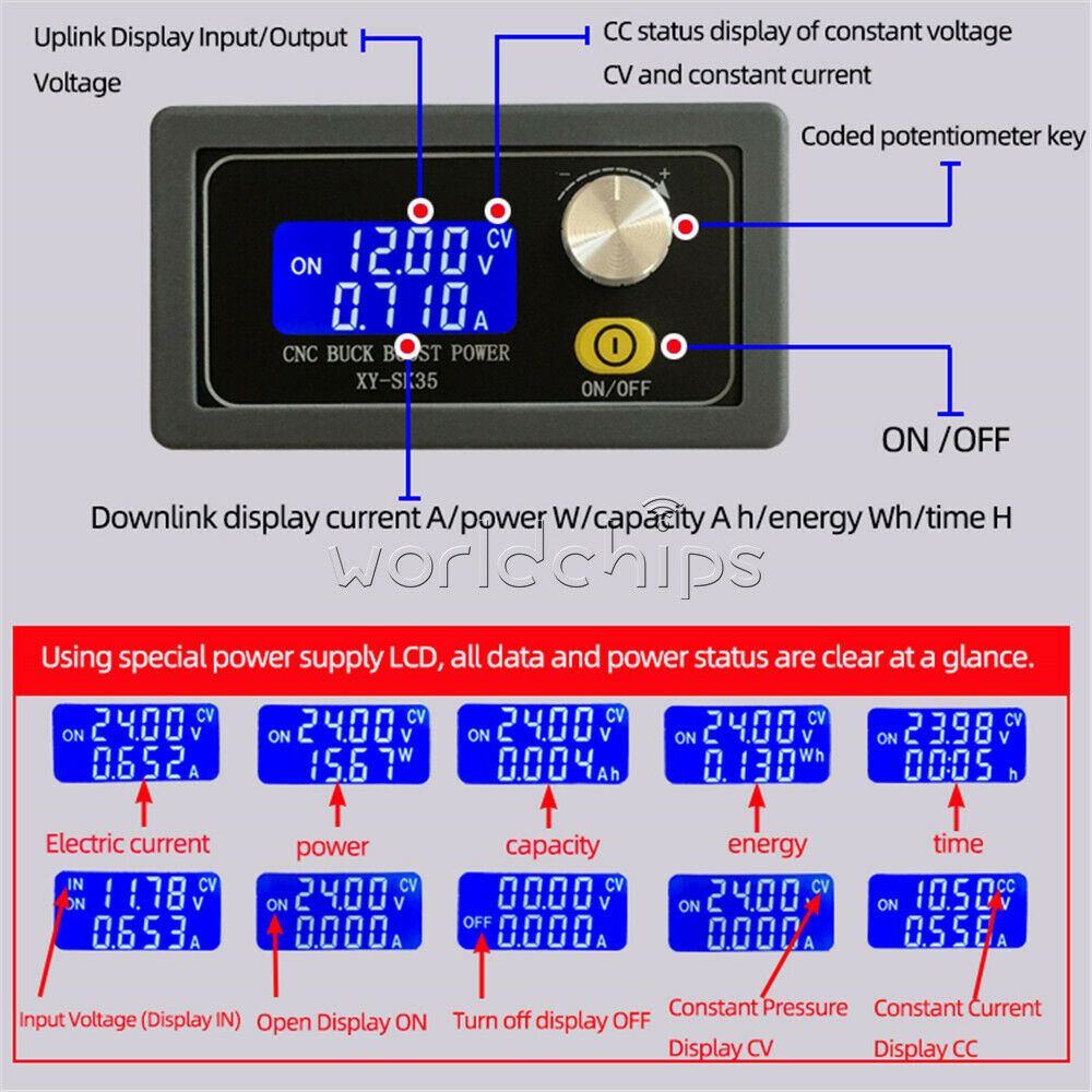 DC Voltage Regulator Adjustable Buck Boost Solar Charging Power Supply Module 5V