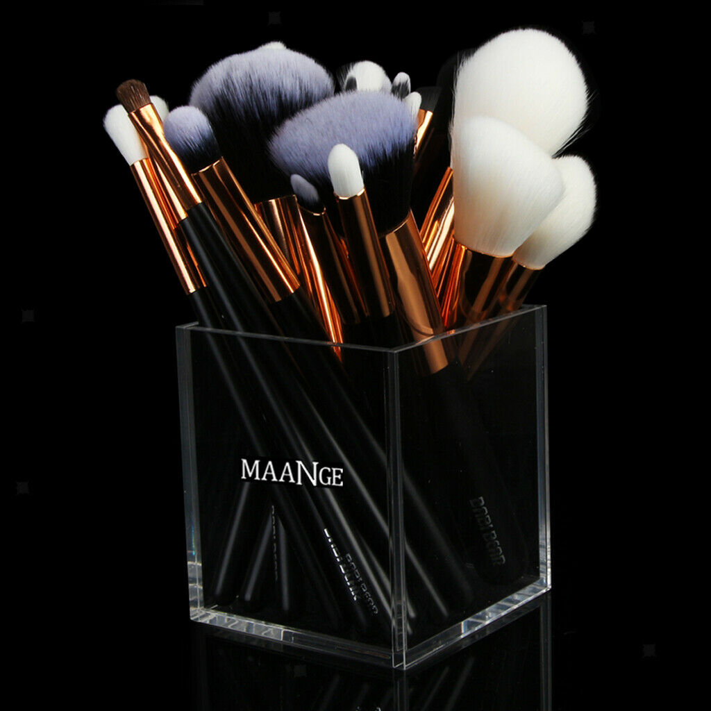3 Pcs Acrylic Cosmetic Organiser Brush Holder Pencil Makeup Storage Case Box