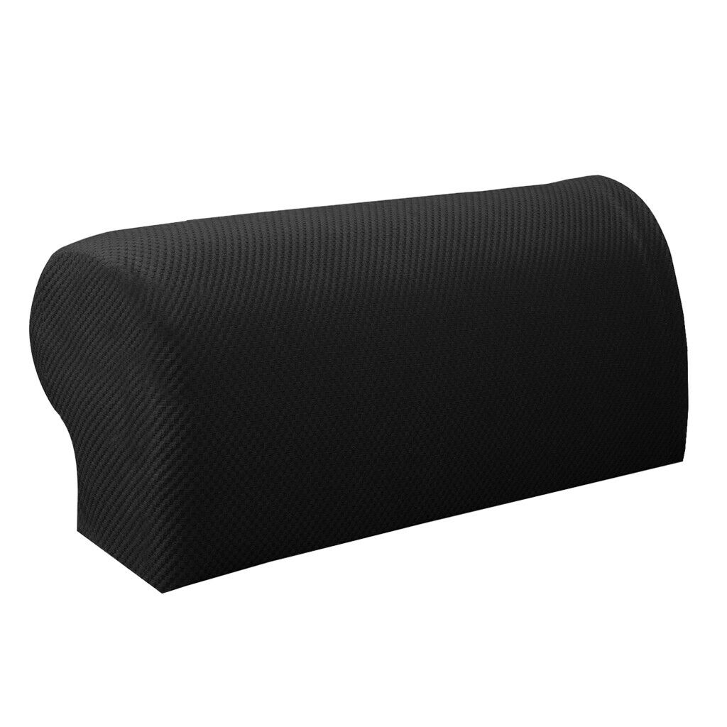 1Pair Black Elastic Sofa Armchair Armrest Covers &100Pcs Pins