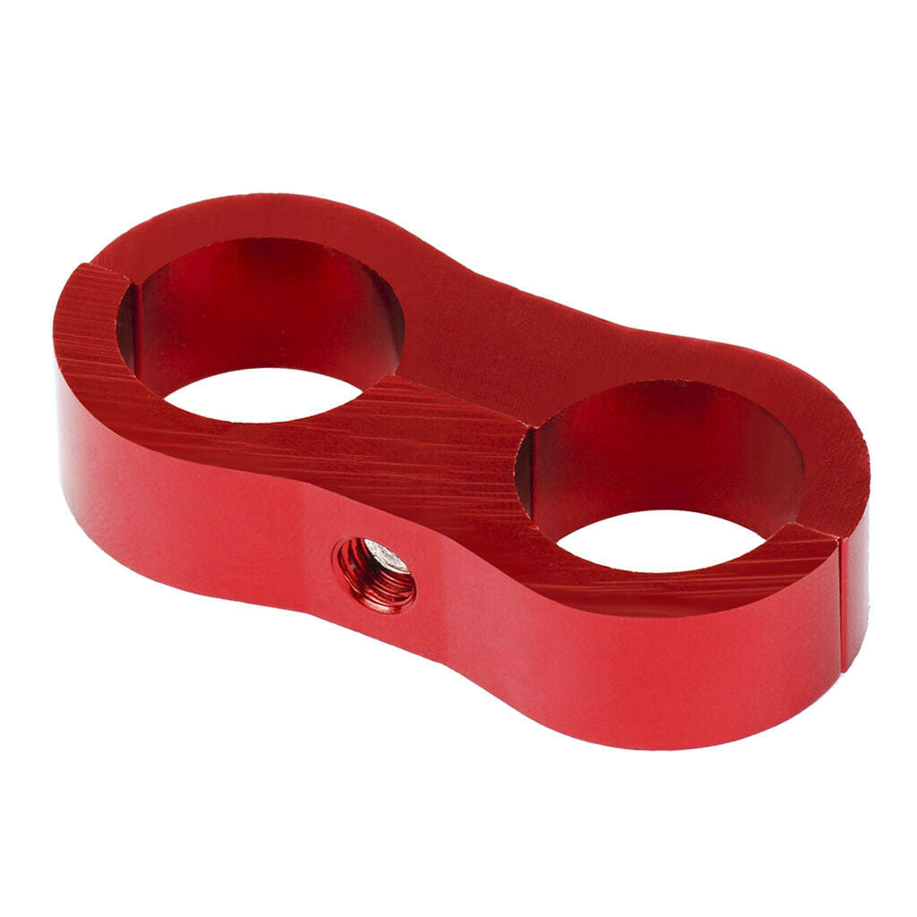 Universal Dual Fuel Hose Separator Clamp Billet Line Clamp AN8 Red