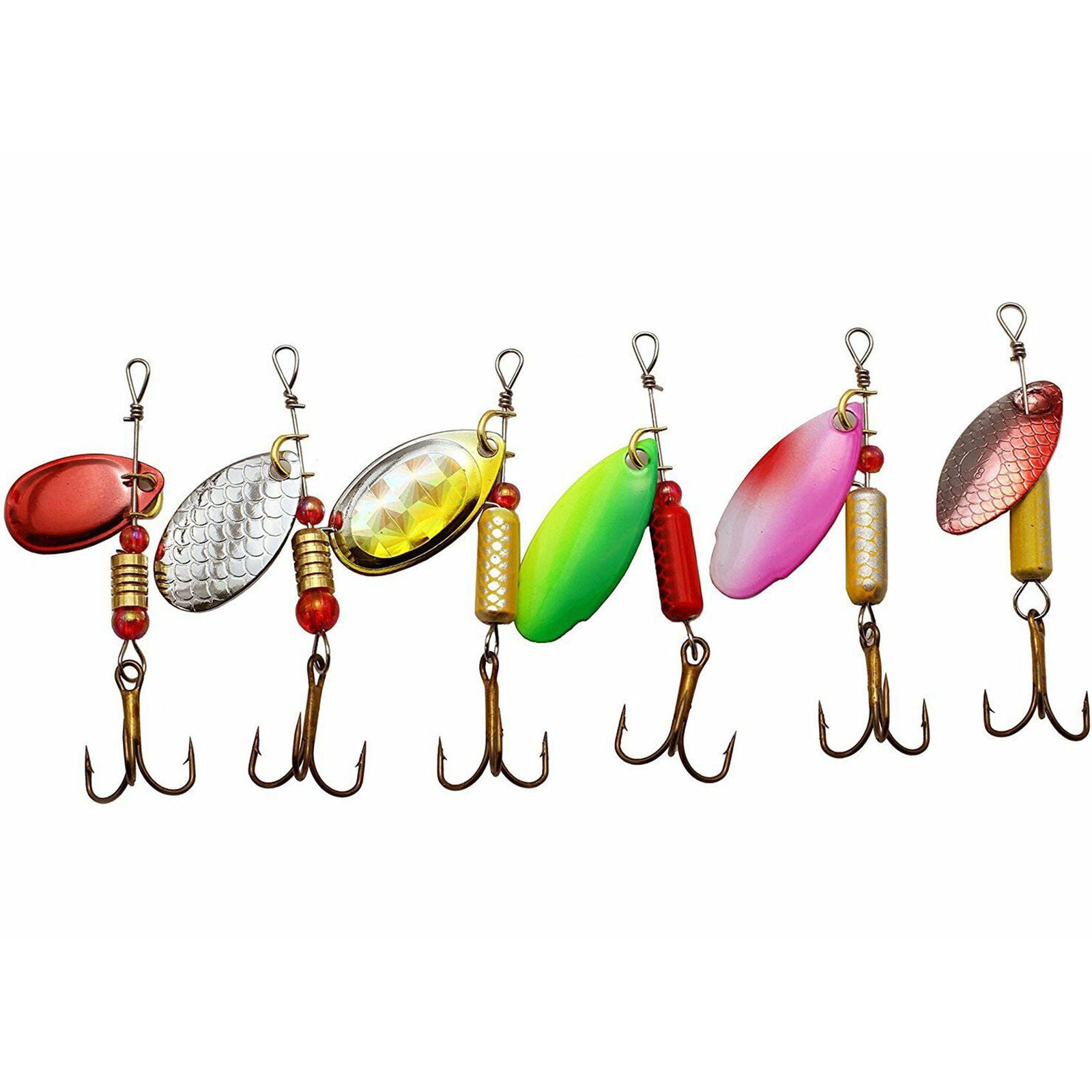 30pcs Trout Spoon Steel Metal Fishing Lures Spinner Baits Bass Tackle Colorful