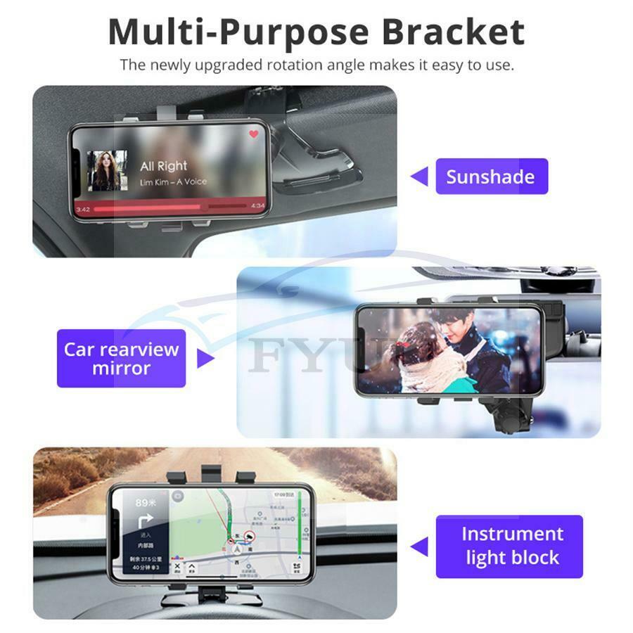 Dashboard Car Phone Holder Mobile Phone Stands Rearview Mirror Sun Visor 3-7inch