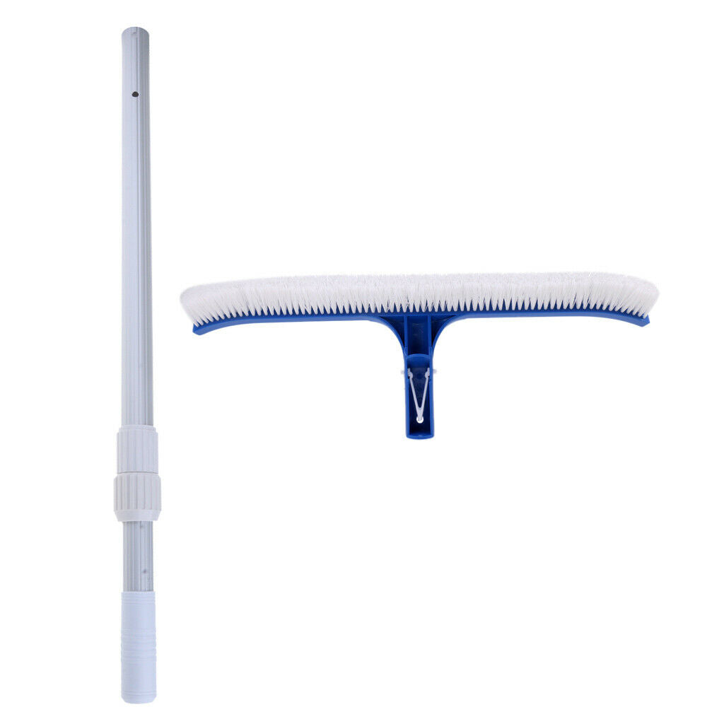 ABS Plastic Swimming Pool Spa Cleaning Brush Broom Two Piece Telescopic Pole