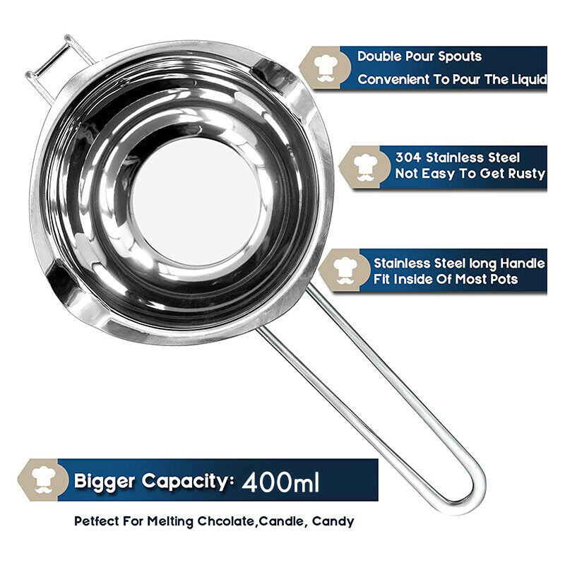 Double Boiler Chocolate Melting Pot,Candle Making Kit, Melting Pot with SiliB8J8