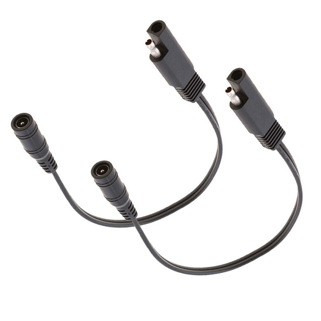 2x 25cm SAE Connection to Coax Female Motorcycle Heat Clothing Adapter 18AWG
