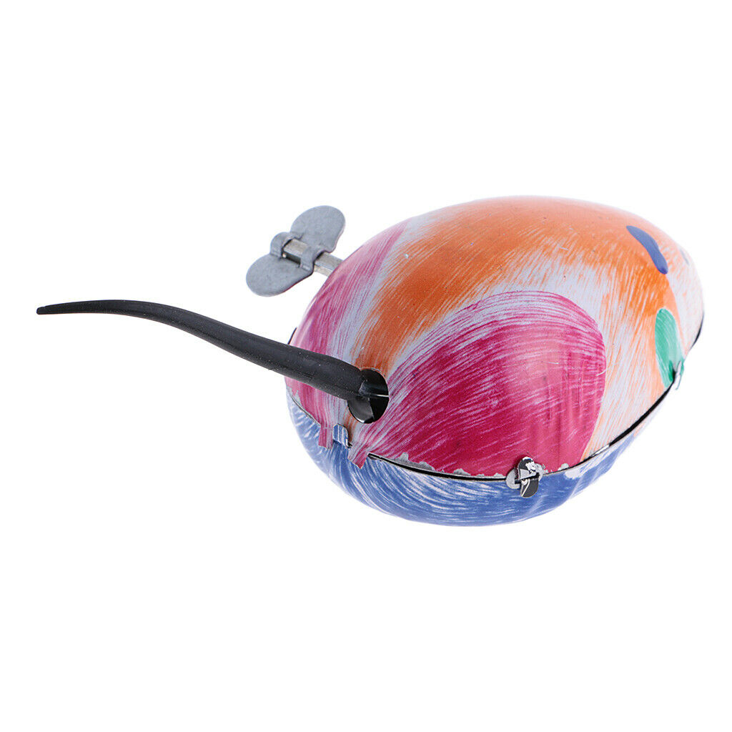 Metal Iron Classic Wind-up Crawlling Clockwork Mouse Baby Kids Funny Toys