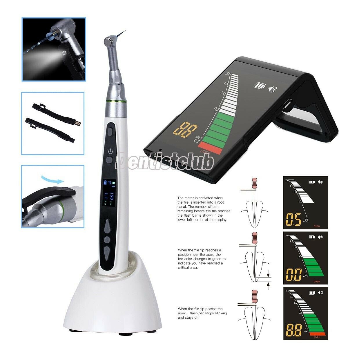 Dental Mini Endo Motor Treatment M1-M9 YDK-EM-Ⅱ+Root Canal Apex Locator Apex X