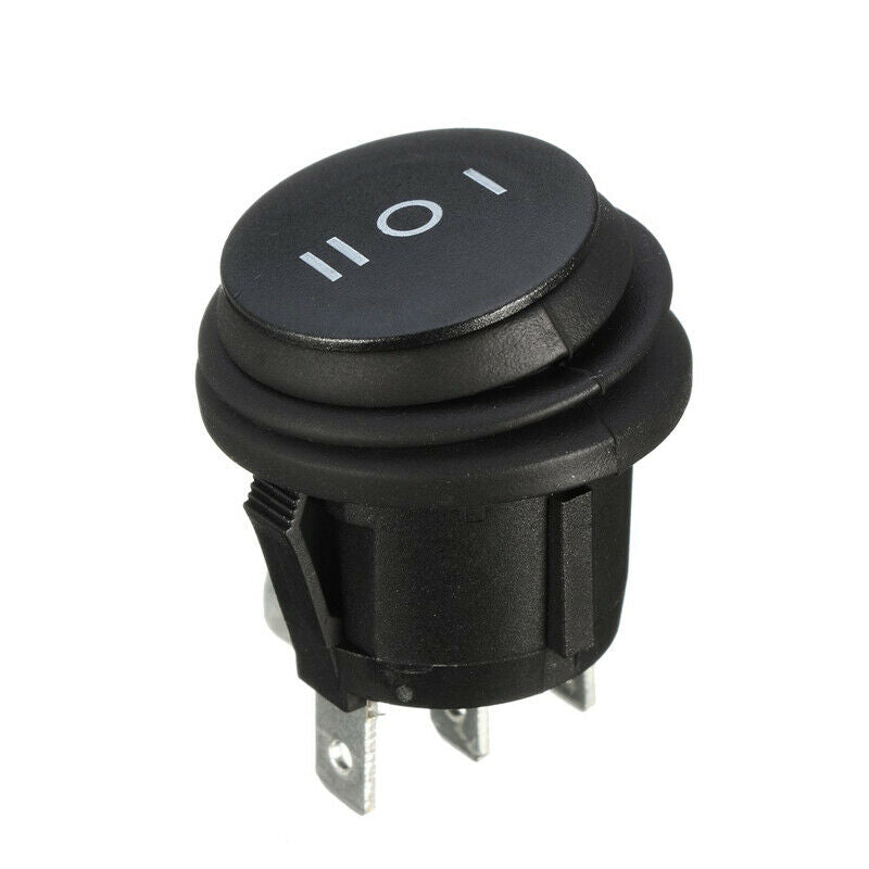 5x ON/OFF/ON 3Position Car Boat 3Pin Round Rocker Switch SPDT 6A/250V 10A/125VAC