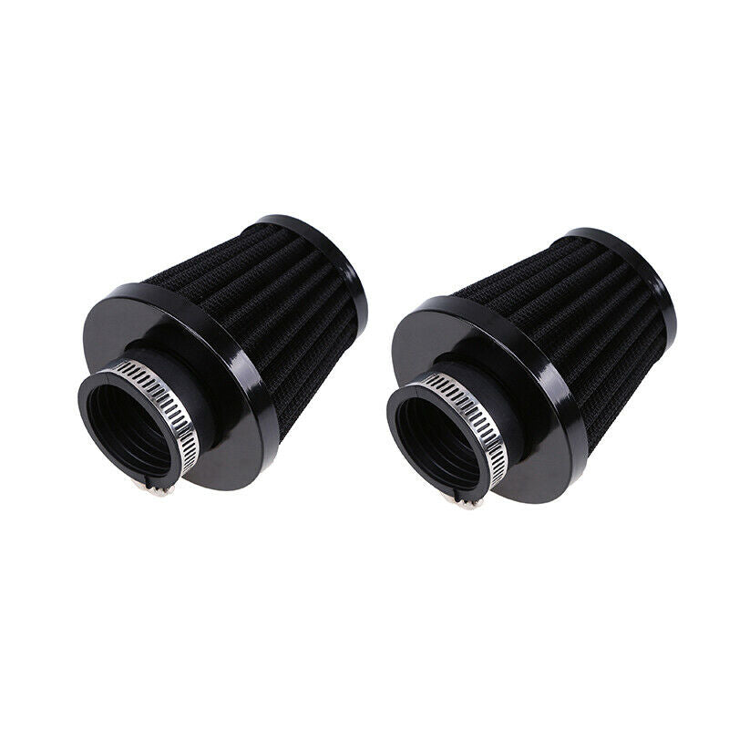 Pair 54mm Air Filter Cleaner Pod Cone Intake Kit Adjustable Universal Black