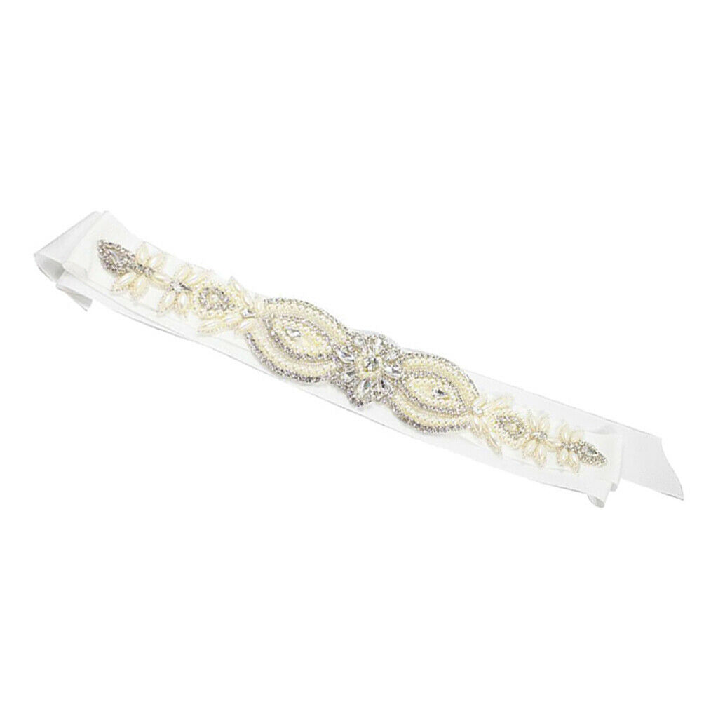 Crystal Sparkle Sash Belt Bridal Prom Dress Wristband Accessories Band Trim