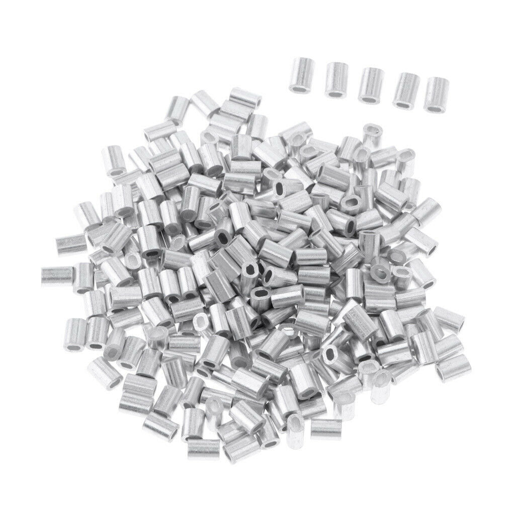 400 Pack of Aluminium Fishing Crimps Double Barrel Crimp Sleeves 0.8mm
