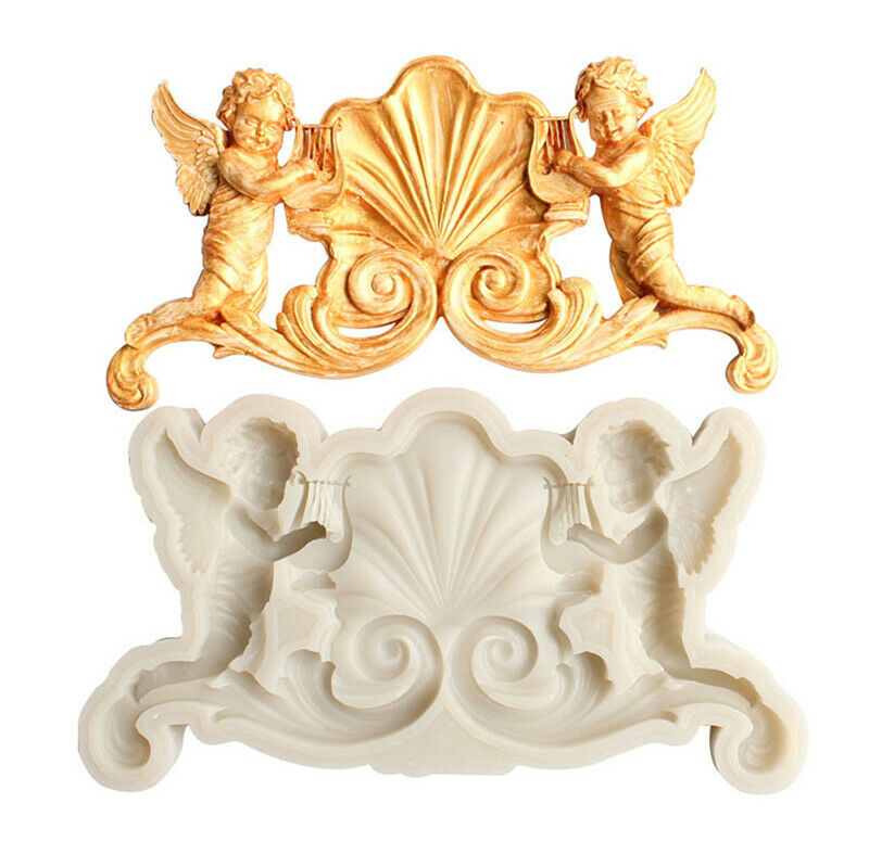 Angel silicone fondant mold cake decorating tool clay gypsum aroma wax mo.l8