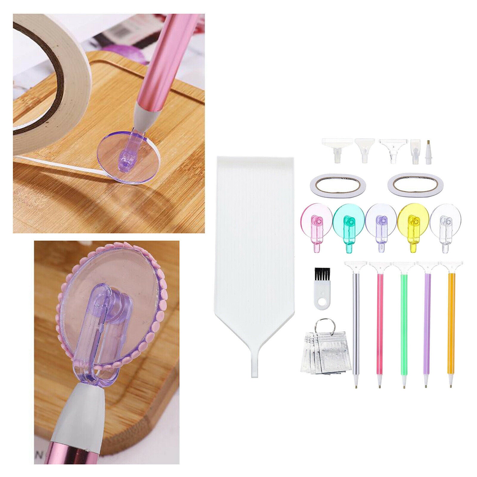 24Pcs 5D Diamond Painting Pen Embroidery with 5 Point Pen Tips Storage Tray