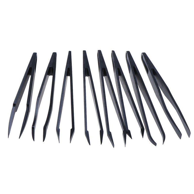 8pc Anti-StaticElectronic Hand Tool Set Tweezers Plastic Tweezer Kit ESD F.l8