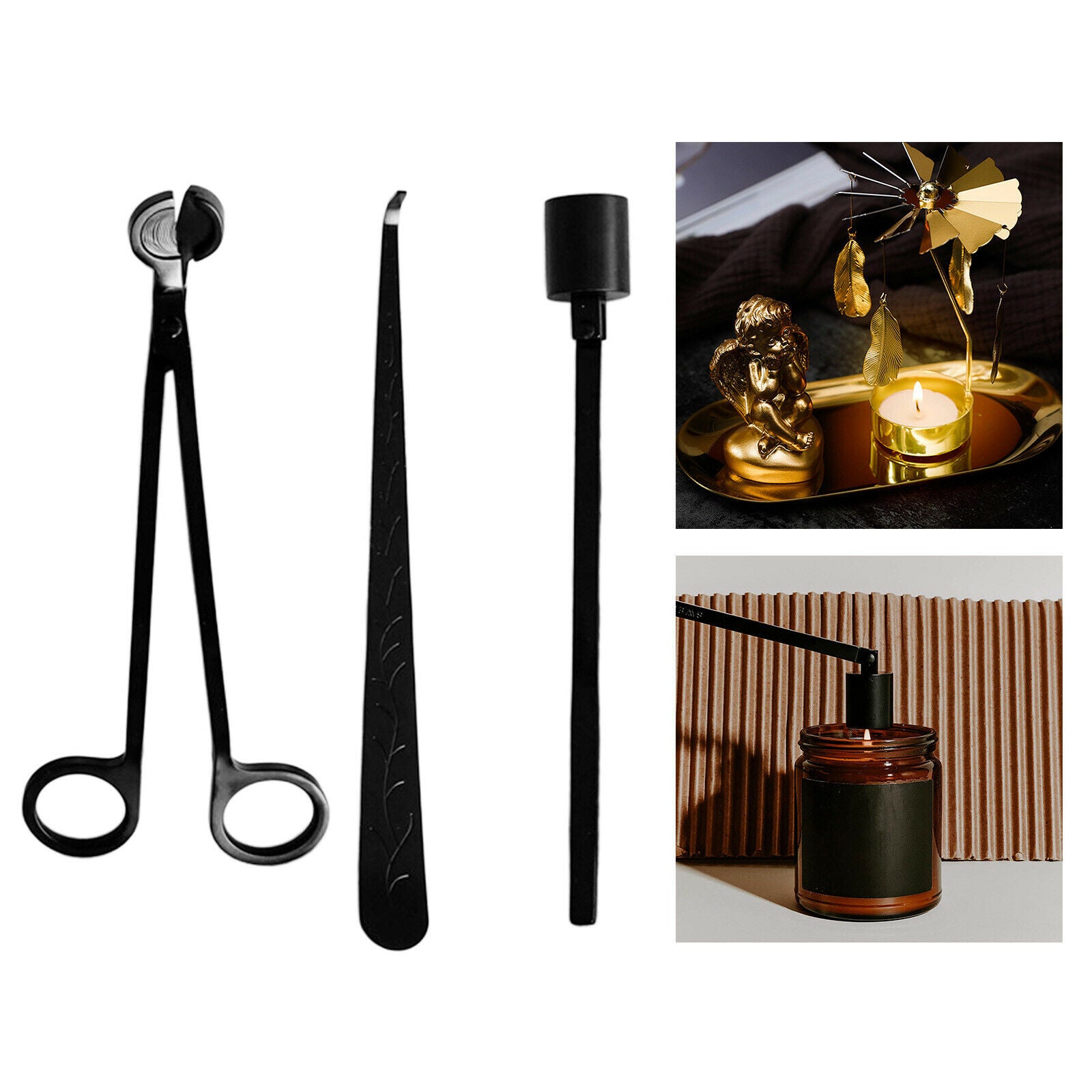 3Pcs Candle Wick Trimmer Snuffer Dipper Candlewick Hook Extinguish Tool