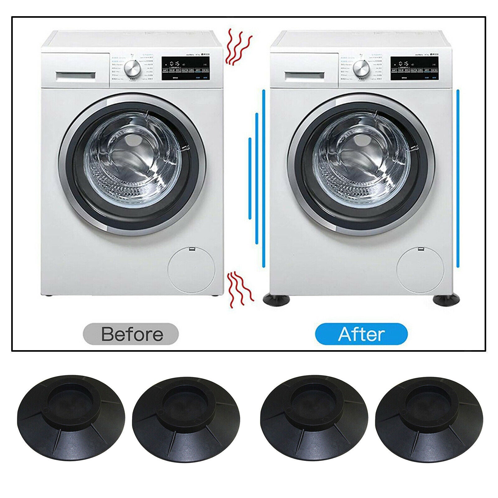 Anti Vibration Pads Prevent Noise Moving Feet Pad for Washers Dryer Silent