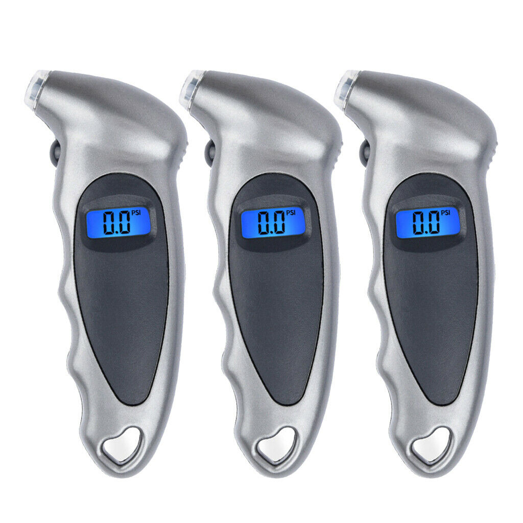 3pcs Digital Tire Tyre Pressure Gauge Meter Bicycle 150PSI Backlight Tester